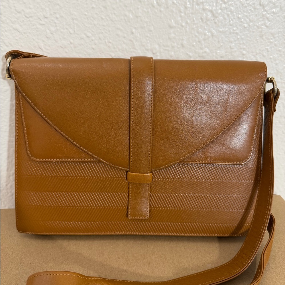 vintage brown leather shoulder crossbody bag Gallery Originals Sophisticated - Picture 3 of 15